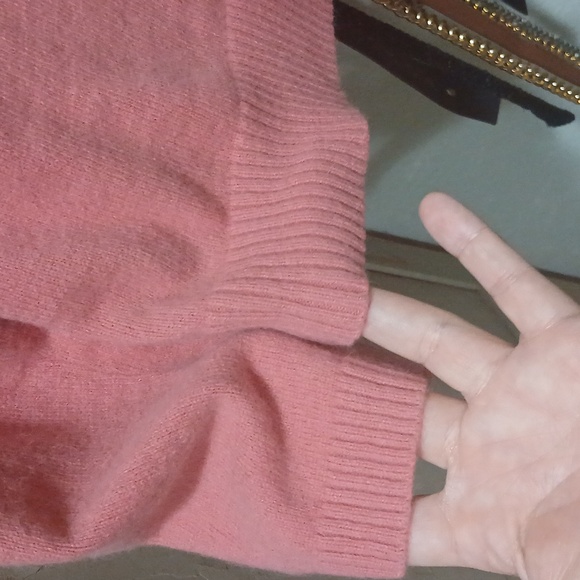 ✨Odille Peach Pink Angora Ruffle Sweater Soft Flirty Cozy Knit Top Fairycore - Picture 5 of 6